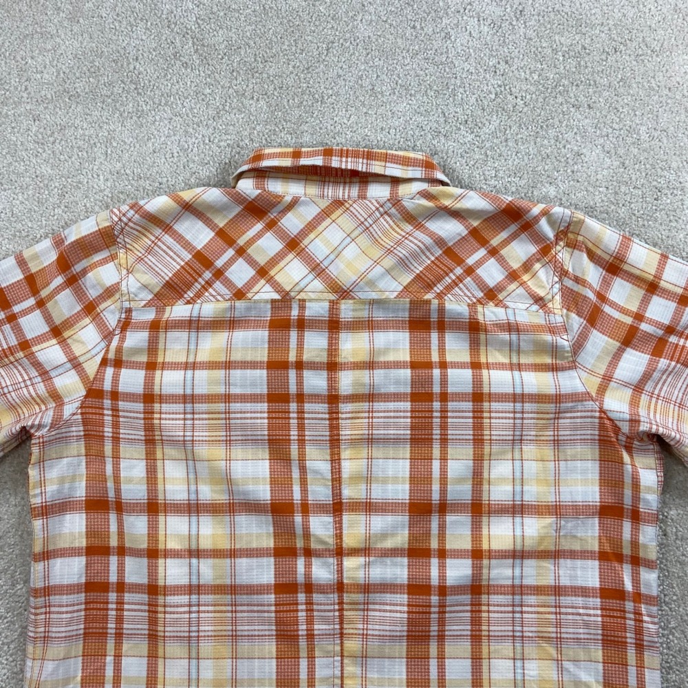 Marmot Plaid Button Down Shirt Womens L Orange Yellow Hiking Outdoor Top - Picture 8 of 14